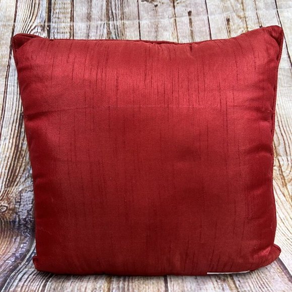 Throw Pillow Foxes Embroidered Trees Ice Skating Winter Holiday Forest Whimsy - Picture 2 of 6